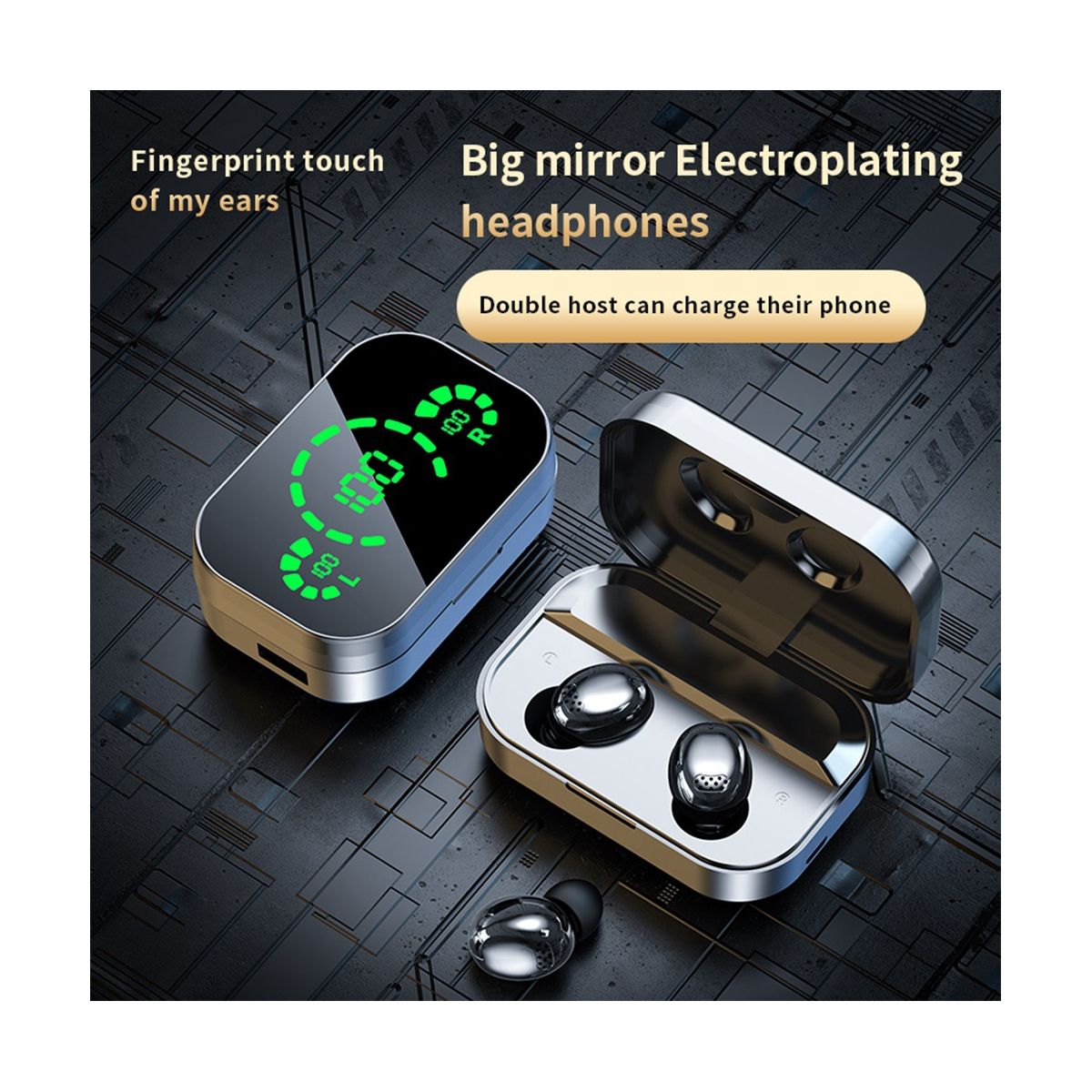 YD04 Wireless Bluetooth Headphones LED Digital