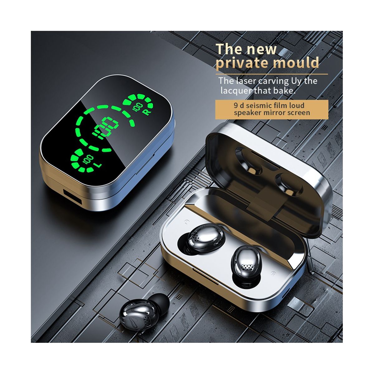 YD04 Wireless Bluetooth Headphones LED Digital