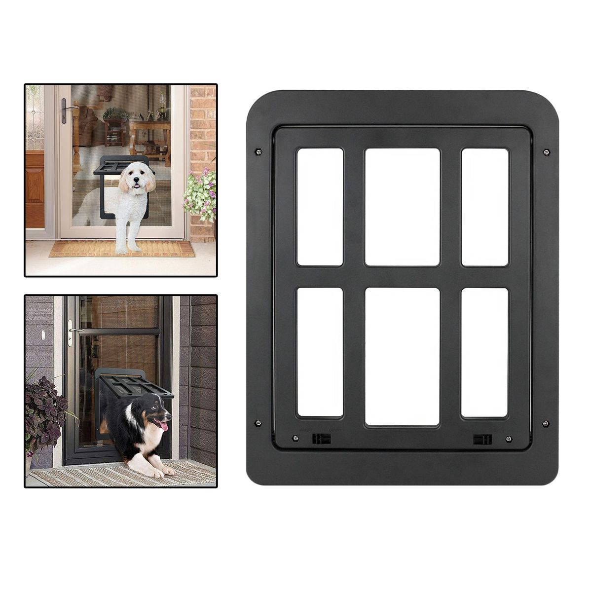 Dog Screen Door With Locking Function Self-Closing Dog Cat Flap Door