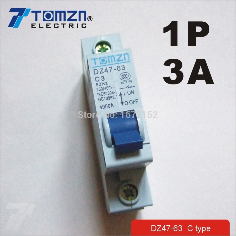 1P 3A 240V 415V 50HZ 60HZ Mini Circuit Breaker MCB C45