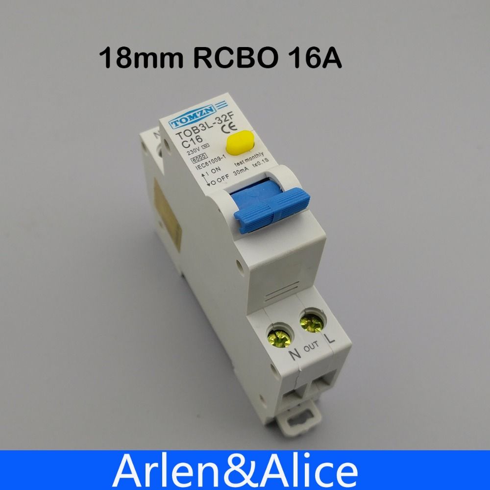 18MM RCBO 16A 1P+N 6KA Residual Current Differential
