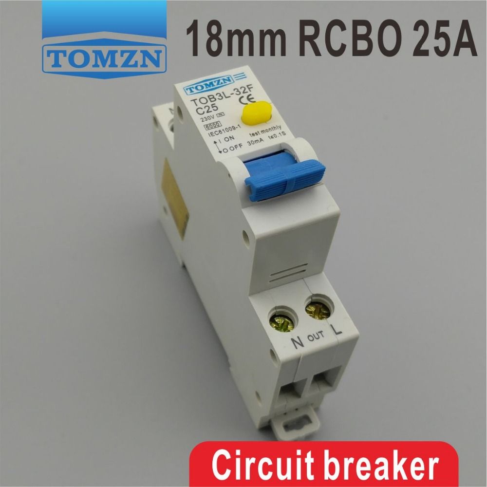 TOB3L-32F 18MM RCBO 25A 1P+N 6KA Residual Current Circuit