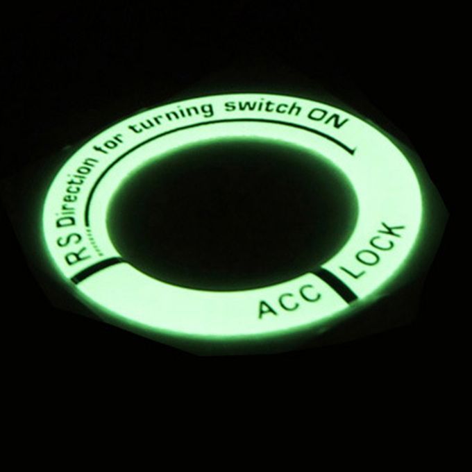 5Pcs Fluorescent Letters Ignition Lock Cover Engine Keyhole Ring Switch Sticker-Black