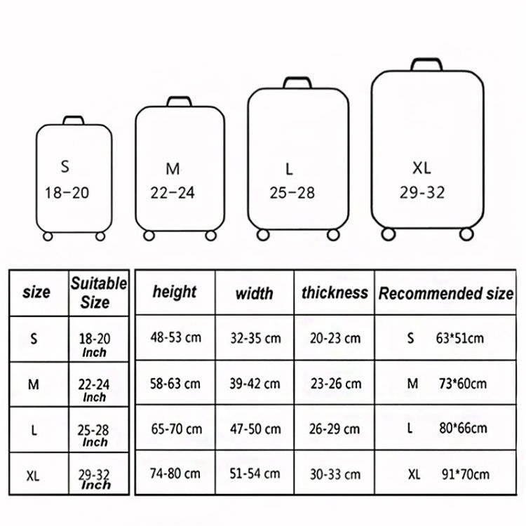 Dust Cover Travel Luggage Cover Suitcase Dustproof Scratch-proof Protection Elastic Sleeve S Size 19 To 21 Inch