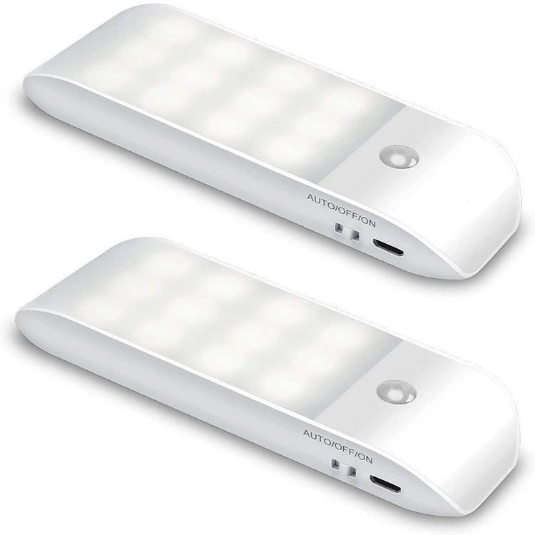 Under Cabinet Lights Kitchen Lighting IR Motion Sensor 12LEDS smd5730 Night Lights USB Chargeable Stair Light Closet Lamp
