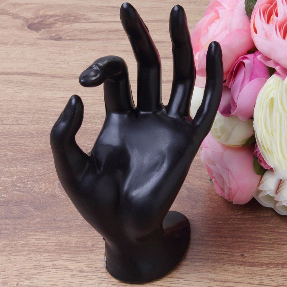 Jewelry Ring Bracelet Necklace Hanging Hand Display Holder Stand Show Rack Black