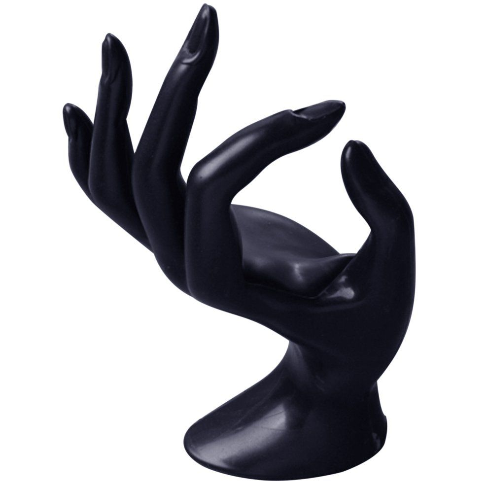 Jewelry Ring Bracelet Necklace Hanging Hand Display Holder Stand Show Rack Black