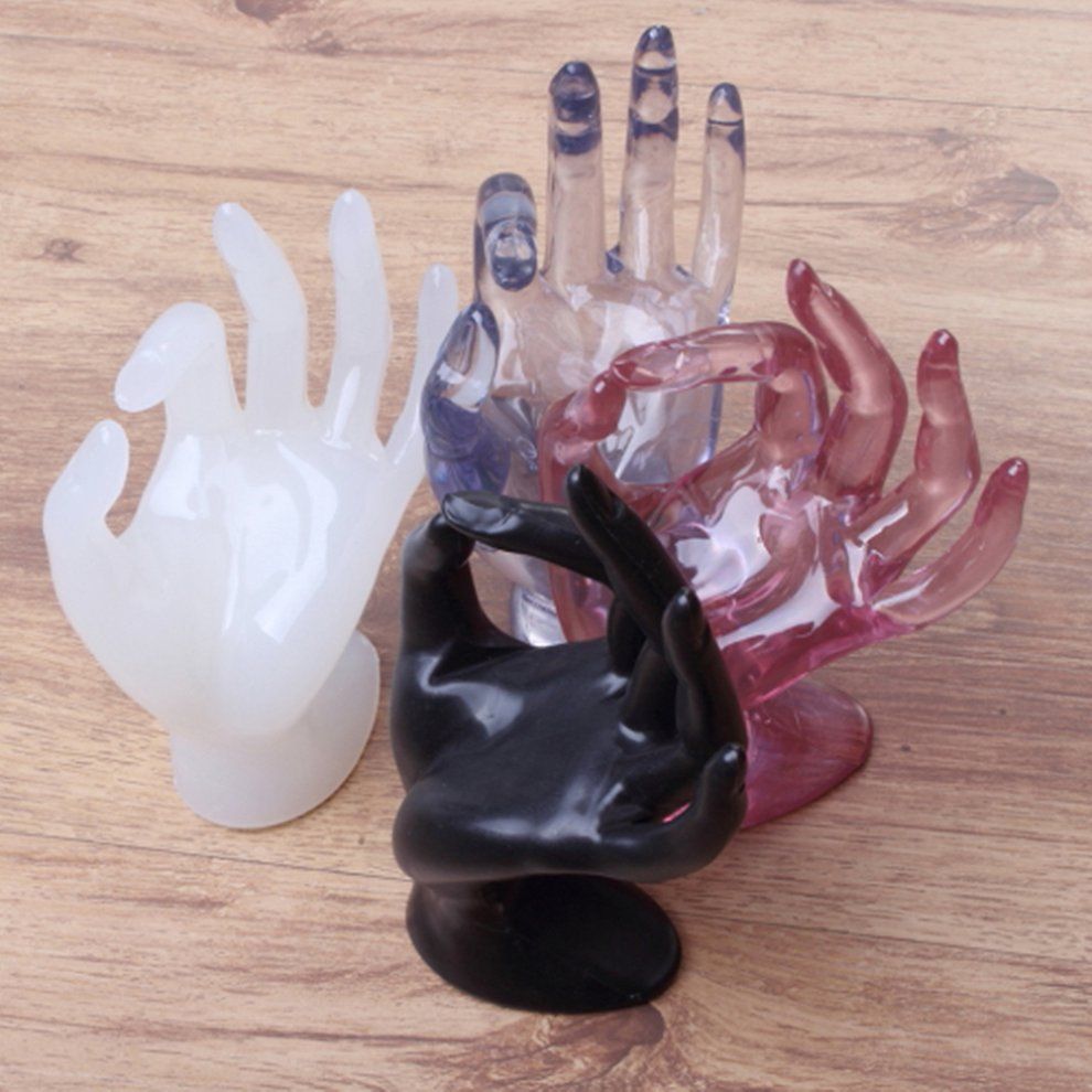 Jewelry Ring Bracelet Necklace Hanging Hand Display Holder Stand Show Rack Black