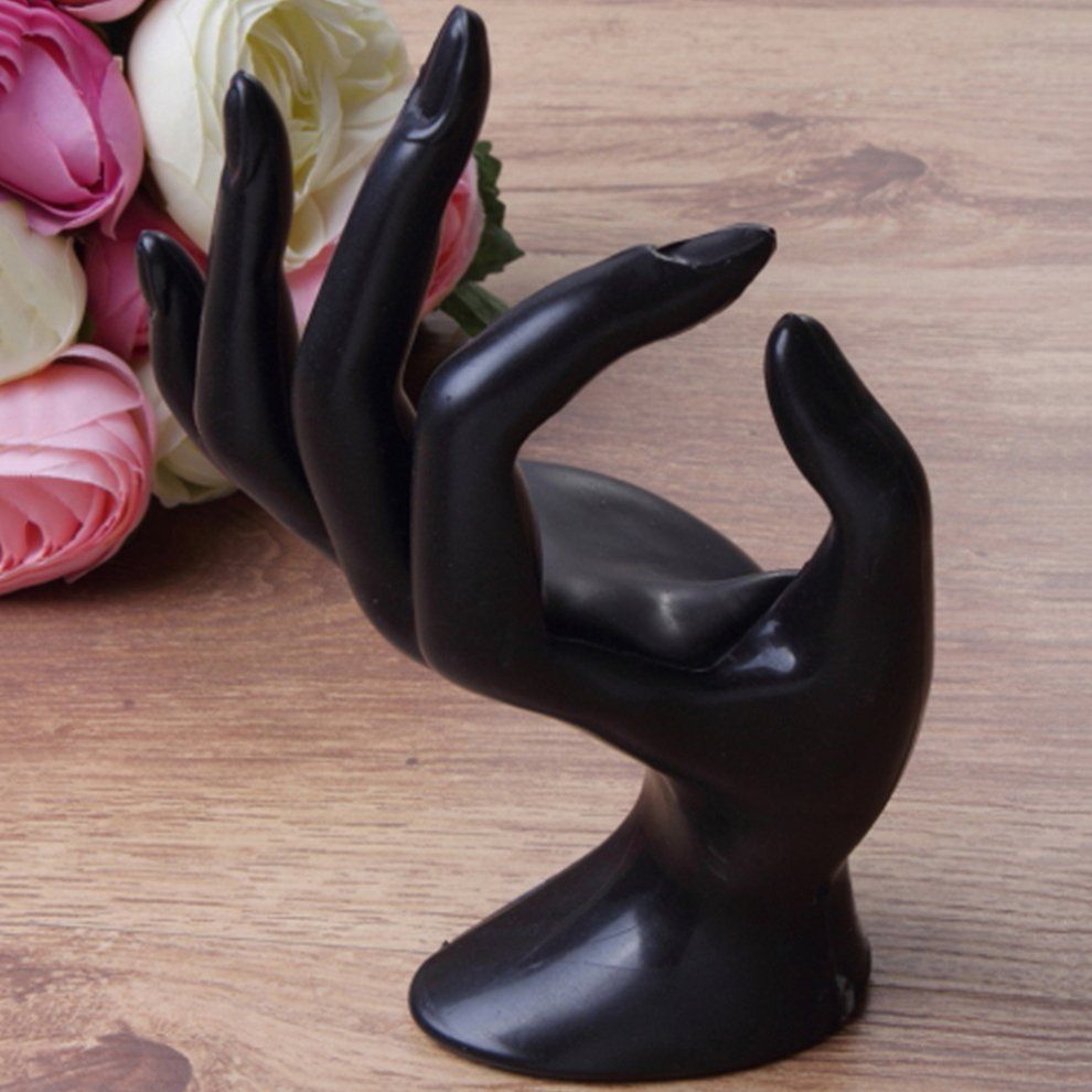 Jewelry Ring Bracelet Necklace Hanging Hand Display Holder Stand Show Rack Black