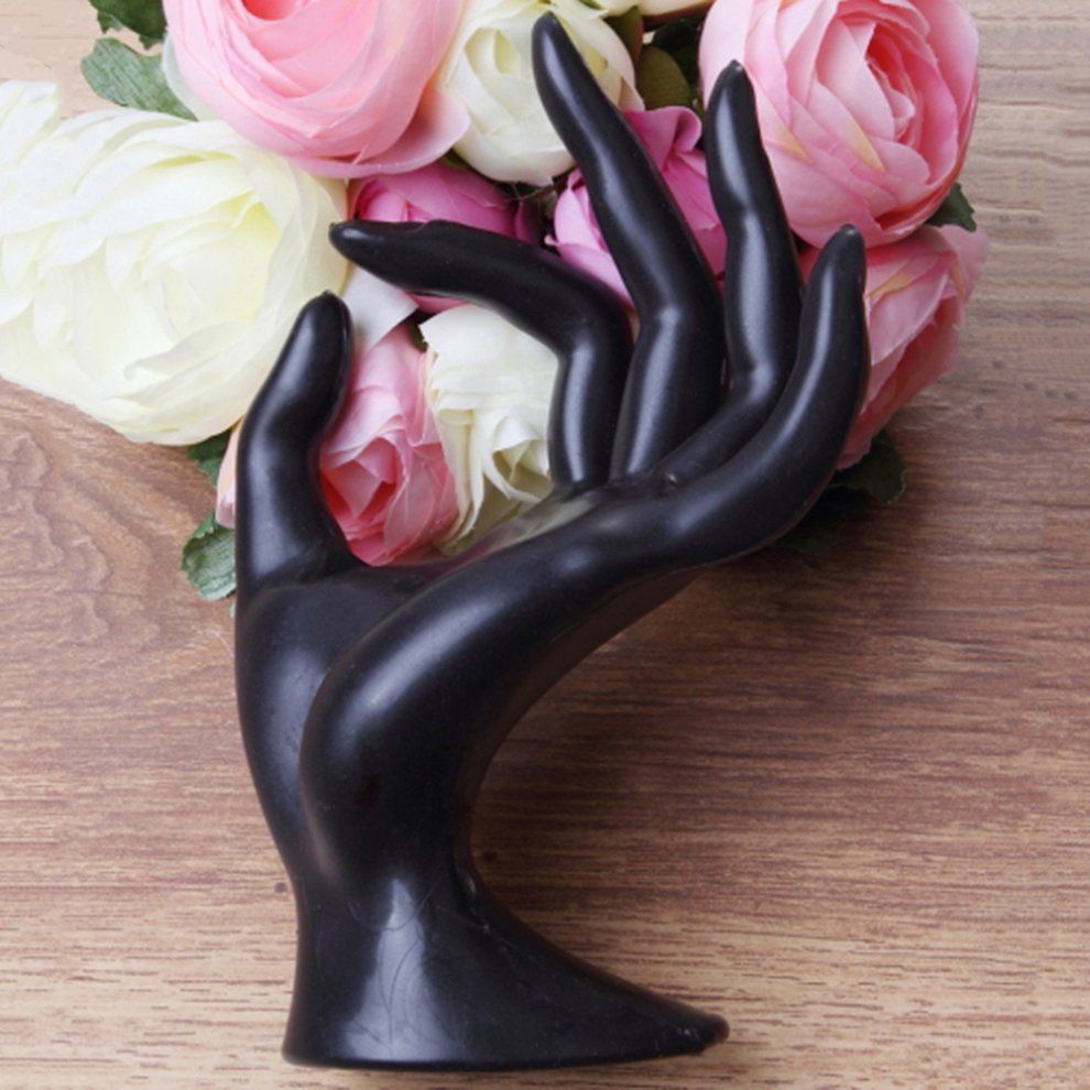 Jewelry Ring Bracelet Necklace Hanging Hand Display Holder Stand Show Rack Black