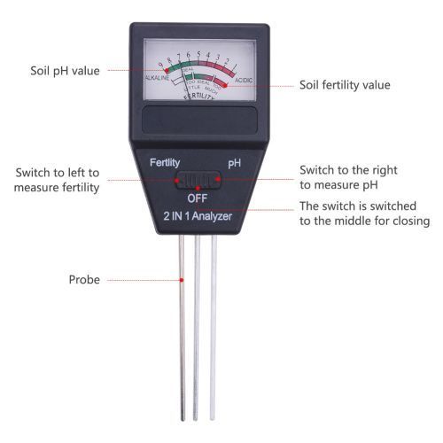 2 In 1 Soil Moisture Sensor Meter Plant Fertile PH Tester High Precision Soil Ph Test Equipment Indoor Outdoor Tool