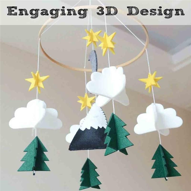 Mobile Hanging Decoration Felt Living Room Bedroom Ornament Boys/Girls Baby Crib Woodland Night Nursery Hanging Pendant