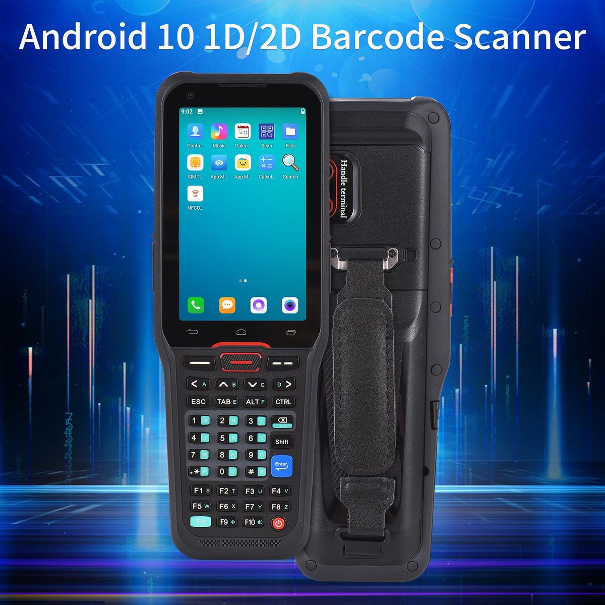 Android 10.0 1D Barcode Scanner Handheld Mobile Terminal PDA with Honeywell 5703 Scan Engine Support 1D/2D/QR Code Scaning Wireless Wi-Fi 4G with 4.0 Inch Touchscreen for Warehouse Delivery Retail Shop Restaurant Warehouse In