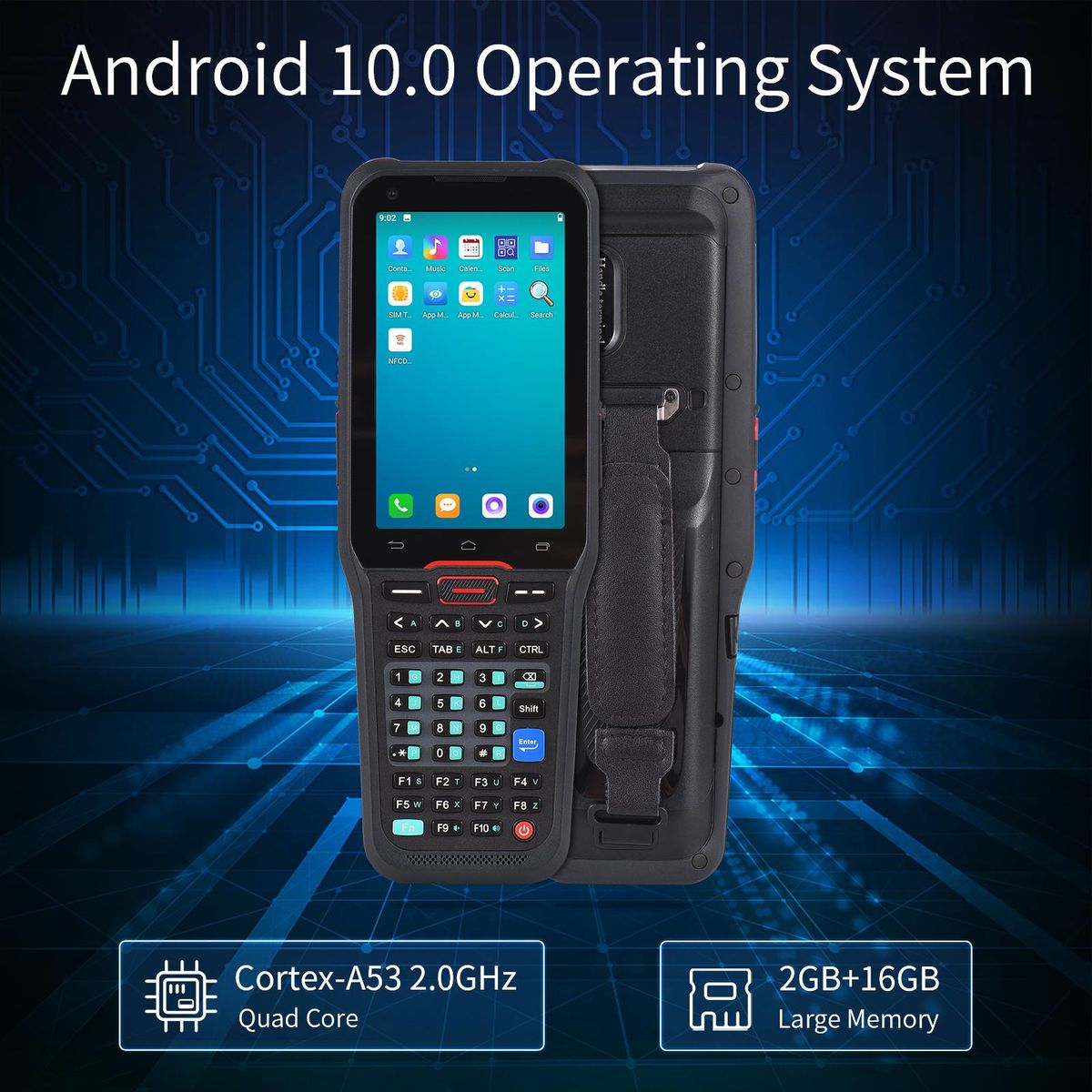 Android 10.0 1D Barcode Scanner Handheld Mobile Terminal PDA with Honeywell 5703 Scan Engine Support 1D/2D/QR Code Scaning Wireless Wi-Fi 4G with 4.0 Inch Touchscreen for Warehouse Delivery Retail Shop Restaurant Warehouse In
