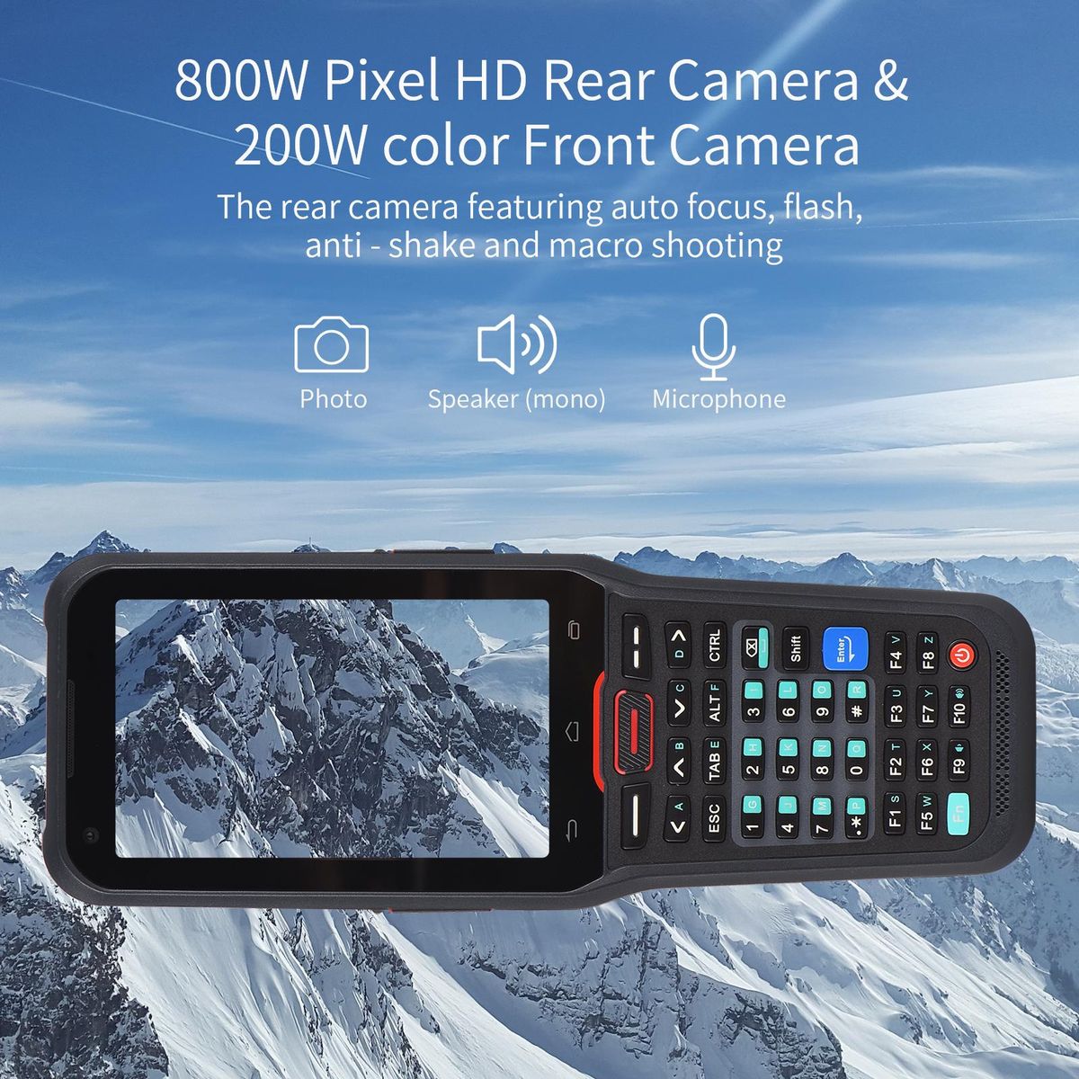 Android 10.0 1D Barcode Scanner Handheld Mobile Terminal PDA with Honeywell 5703 Scan Engine Support 1D/2D/QR Code Scaning Wireless Wi-Fi 4G with 4.0 Inch Touchscreen for Warehouse Delivery Retail Shop Restaurant Warehouse In
