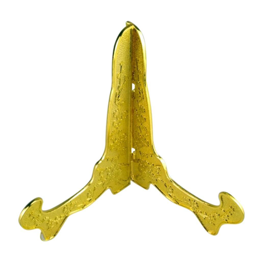 1 Piece. Metal Foldable Plate Stand Decorative Plate 14cm_Golden