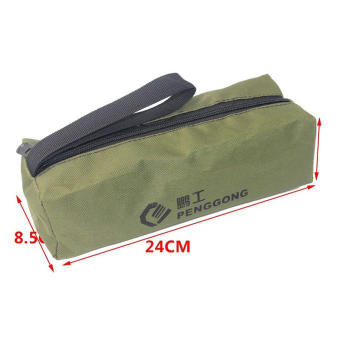 Tool Storage Bag Carrier Oxford Handy Zip Pouch  Green