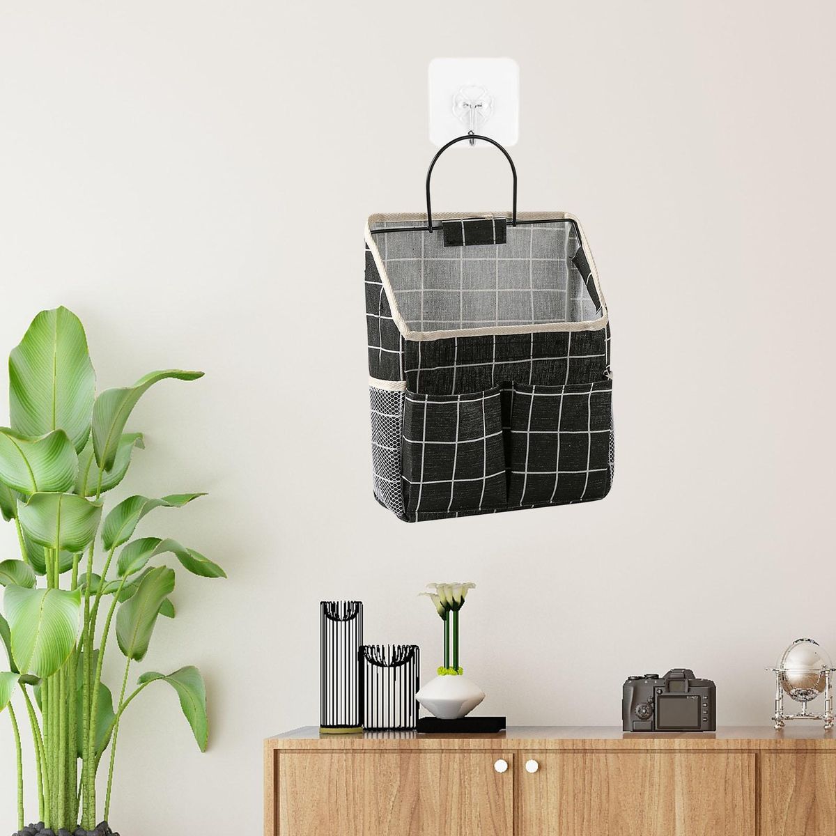 Storage Pouch Stationery Wall Storage Bag Black