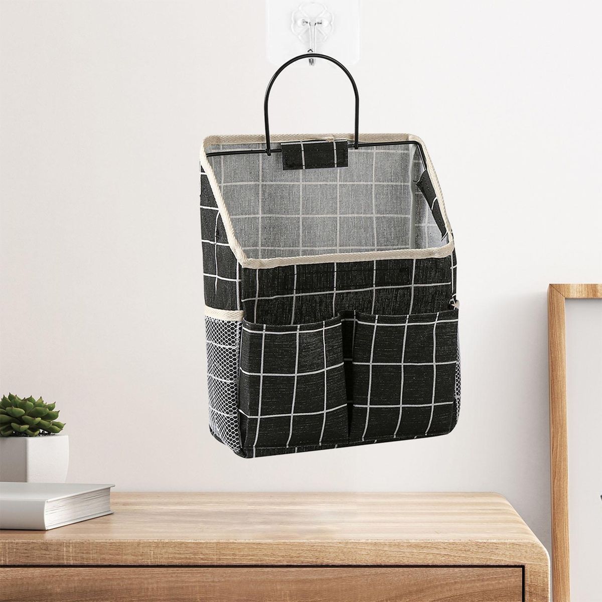 Storage Pouch Stationery Wall Storage Bag Black