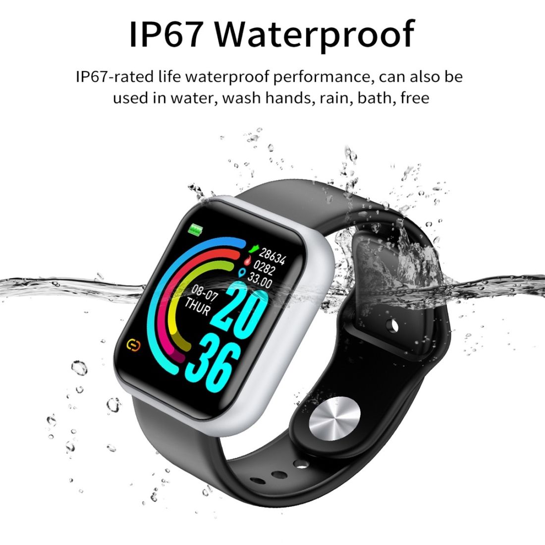 GM20 1.3inch IPS Color Screen Smart Watch IP67 Waterproof,Support Call Reminder /Heart Rate Monitoring/Blood Pressure Monitoring/Sedentary Reminder(Silver)