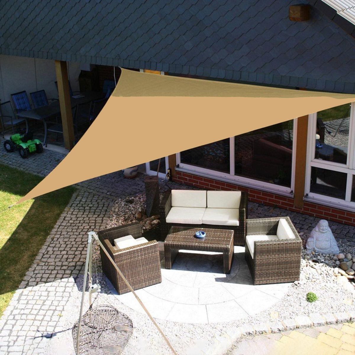 Sun Shade Cloth High Stability Sun Shade Canopy Khaki