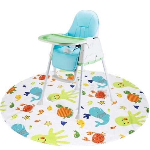Baby Kids Feeding High Chair Splash Round Mat Anti Slip Foldable Floor Protector