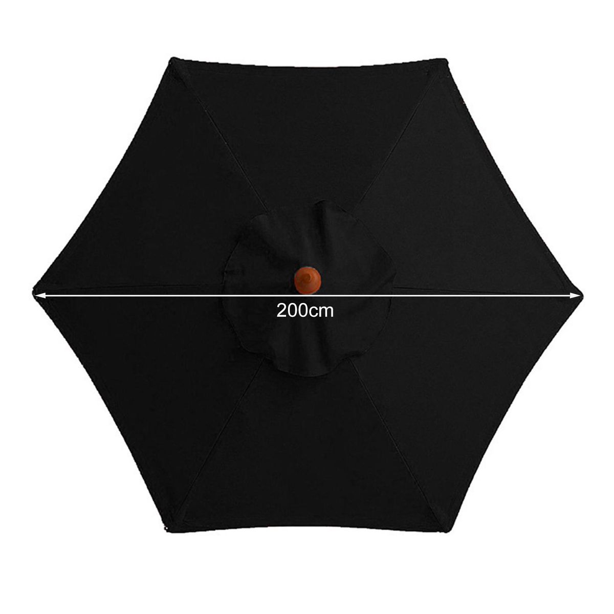 2m Outdoor Patio Umbrella Canopy Sun Protection Market Table Hanging Black