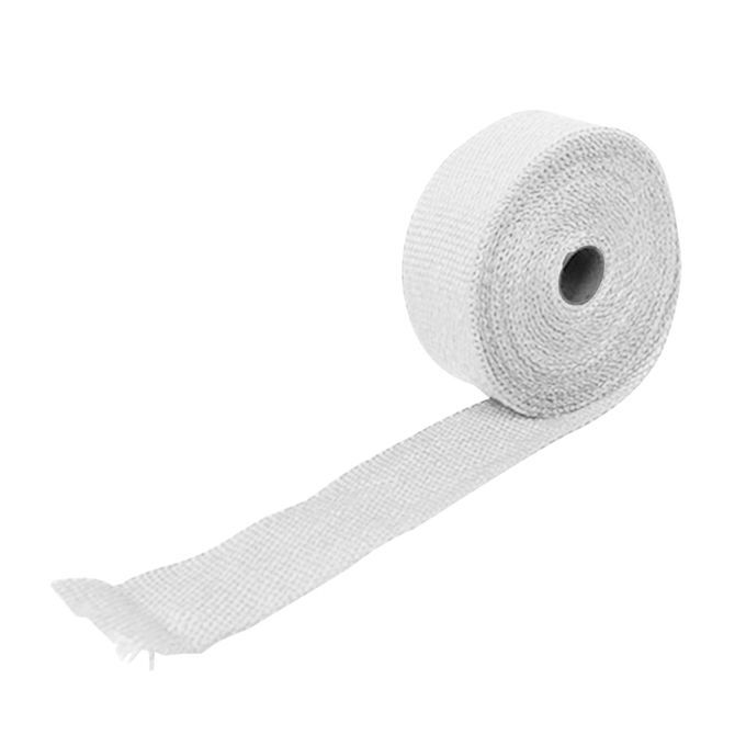 5m Motorcycle Anti-Scalding Exhaust Pipe Tube Thermal Heat Insulation Tape Roll-White