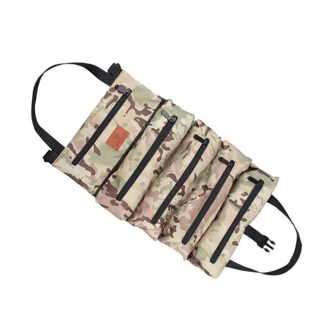 Roll Pouch With Zipper Tool Organizer Pouch Bag  Brown