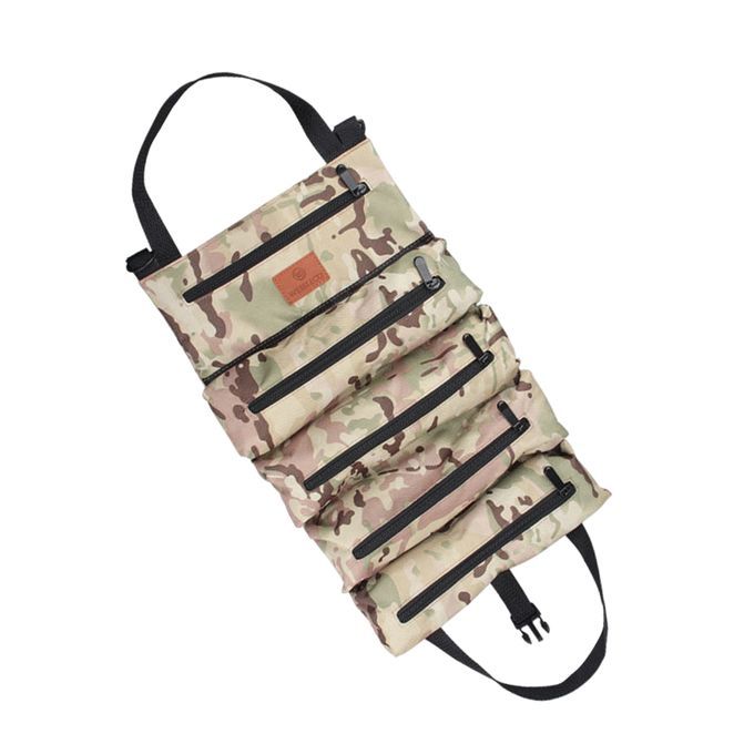 Roll Pouch With Zipper Tool Organizer Pouch Bag  Brown