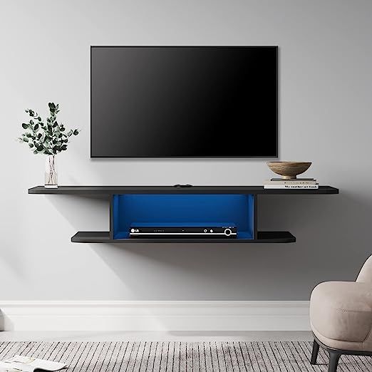 Decor Multifunction DSTV DVD Floating Shelf With LED LIGHT