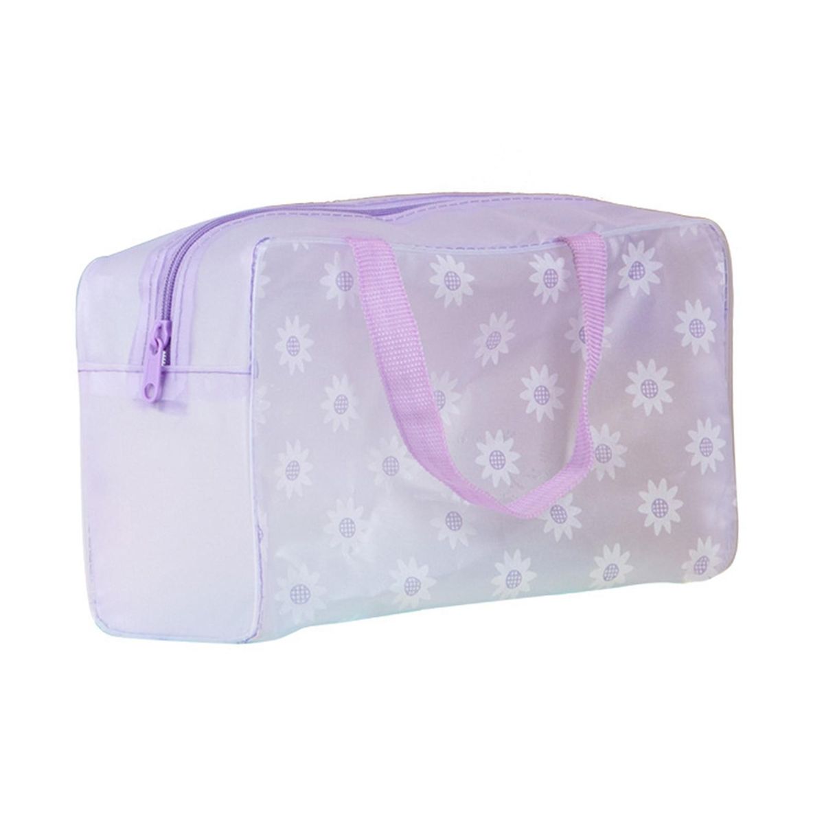 Wash Bag Zipper Transparent Travel Storage Pouch Purple