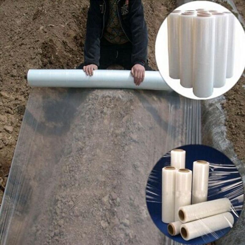10m 0.006mm Mulch Film PE  Plastic Ground Cover Film Frost Protection Keep Warm Weed-1.5M Width