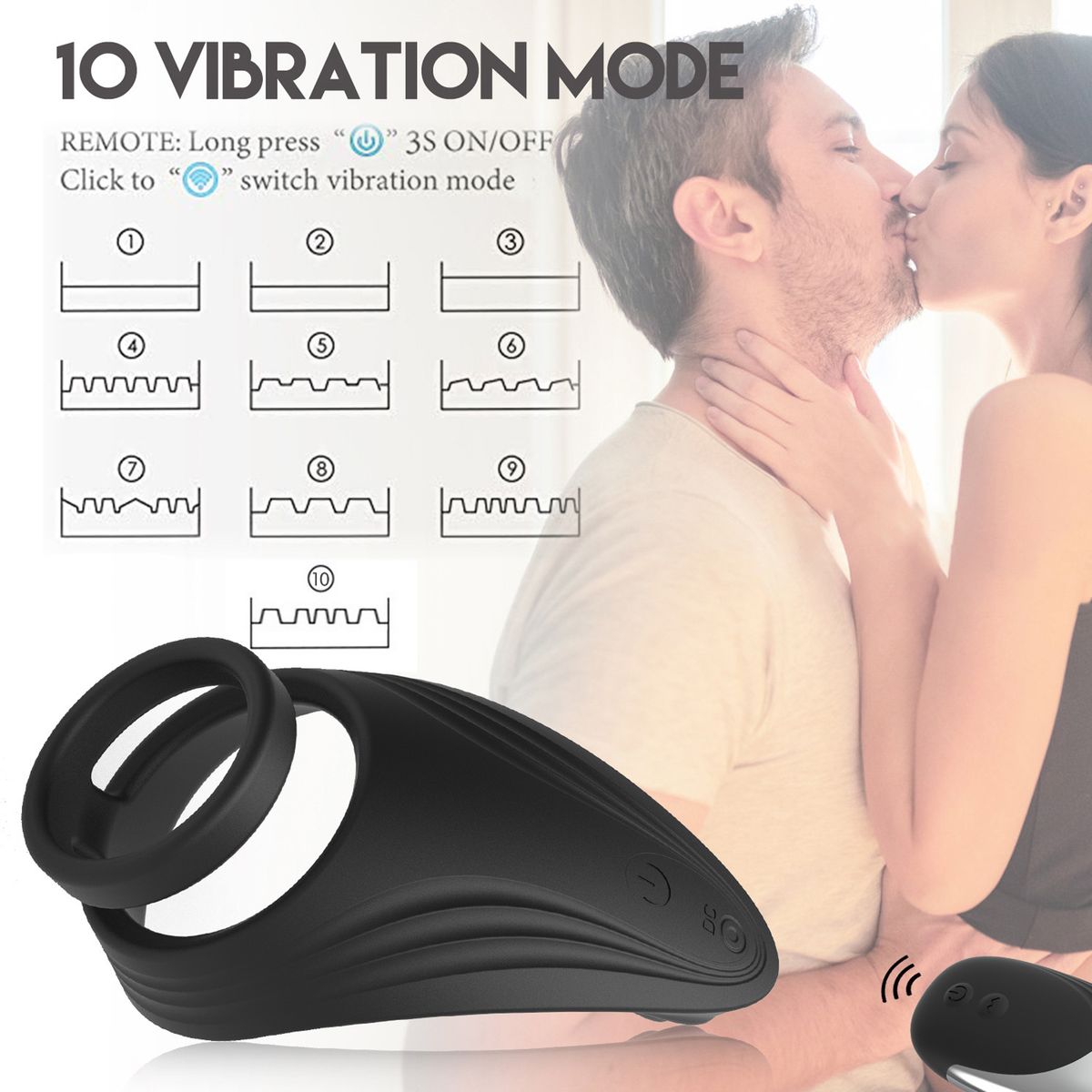 Vibrating Penis Ring Vibrator Massager Waterproof Cock Ring