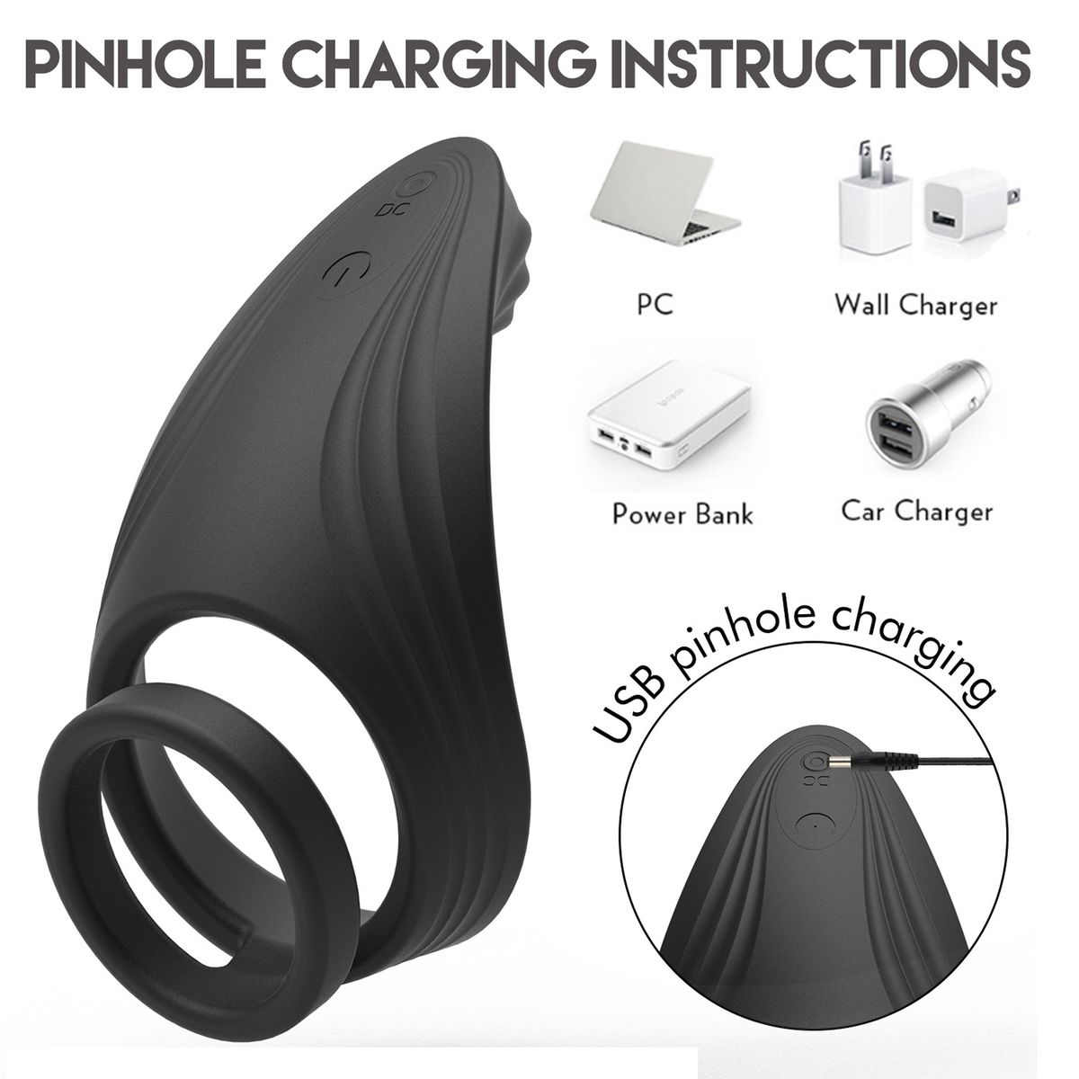 Vibrating Penis Ring Vibrator Massager Waterproof Cock Ring