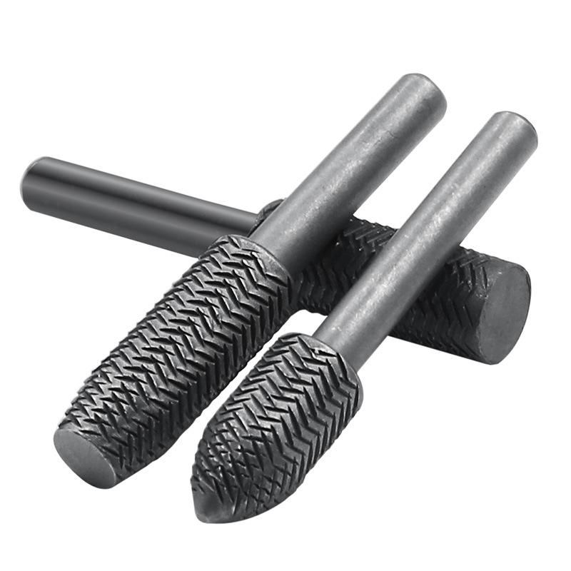 5-piece set of rotary steel file special-shaped file embossed steel file electric grinding grinding head file soft metal grinding burr reaming 5 sets of rotary steel files 6mm*11mm-PE bag