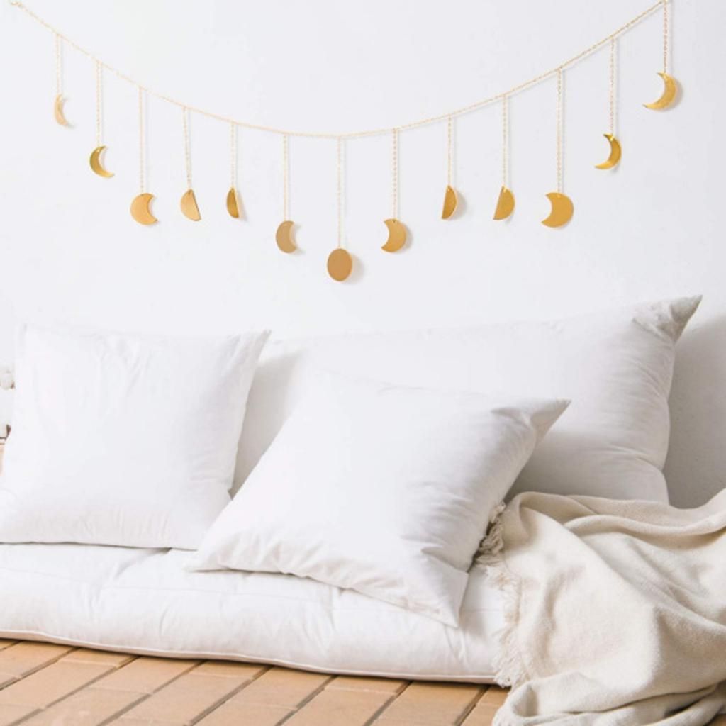 7ft Moon Phase Wall Hangings Garland For Bedroom Dorm Golden