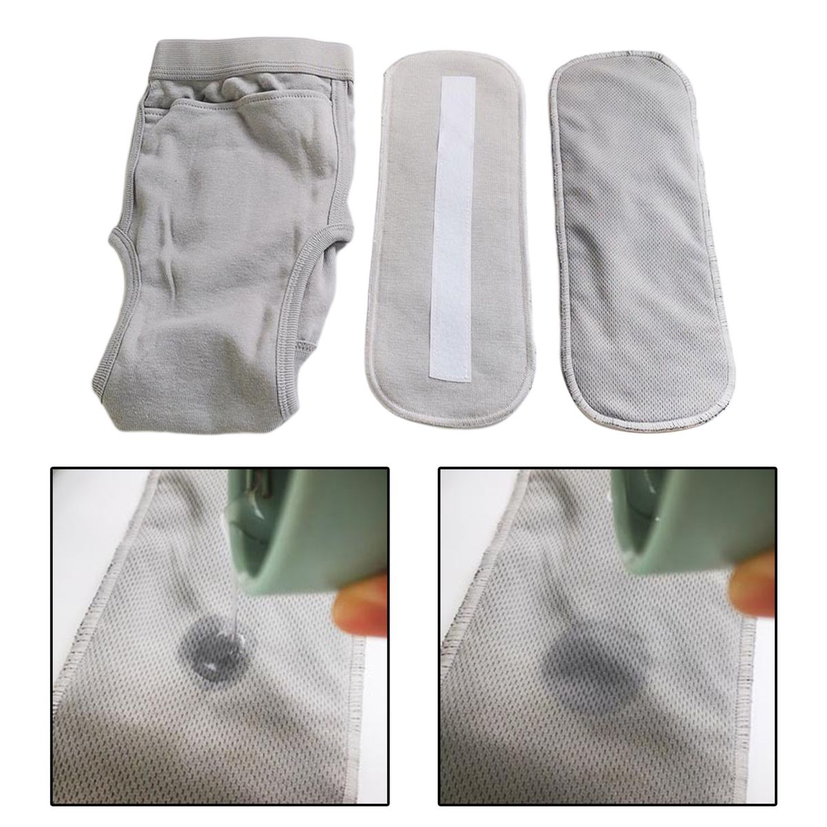 1 Piece With 2 Mats Breathable Washable Incontinence Underwear Briefs