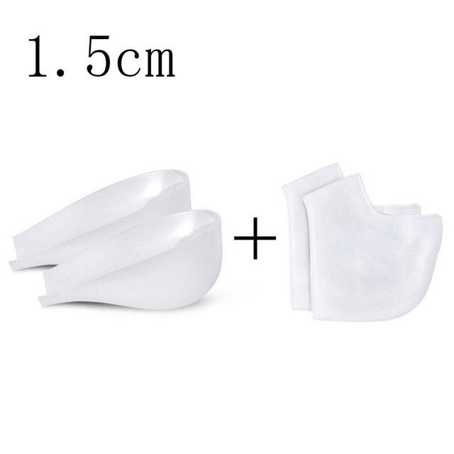 Silicone Invisible Inner Height Insoles Lifting Increase Socks Outdoor Foot Protection Pad Men Women Heel Cushion Hidden Insole(#increase 1.5cm)