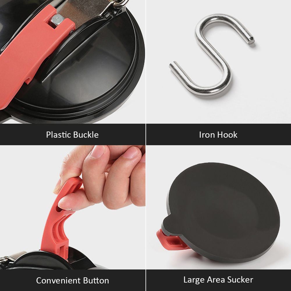 4PCS Plastic Vacuum Sucker Hook Ultralight Suction Cup Hook