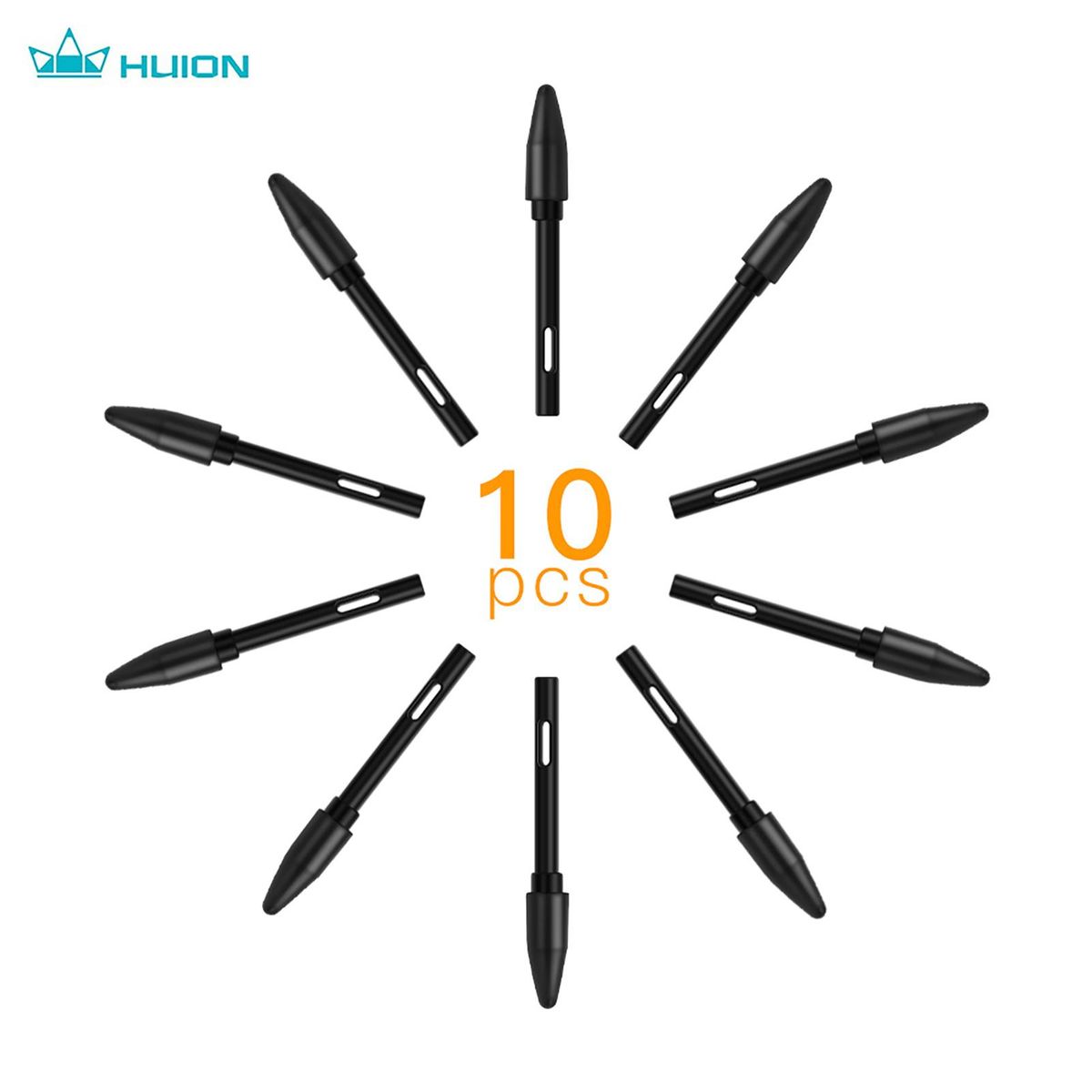 Huion PN05 10pcs Replacement Nibs Pen Tips Compatible with PW500/PW507 Graphics Drawing Tablet Stylus Black