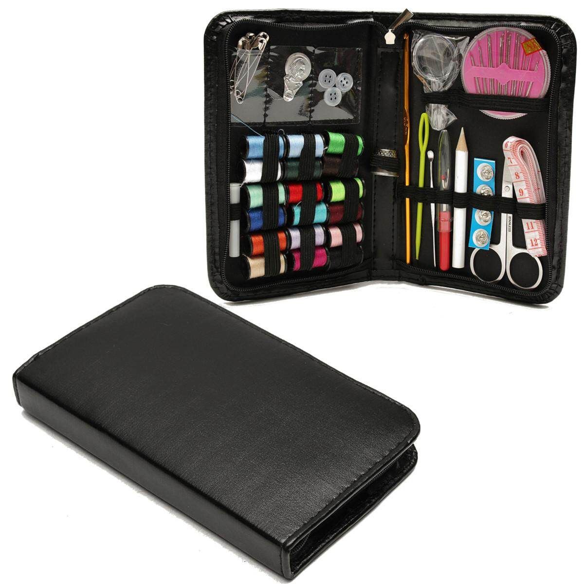 38Pcs/Set Travel Thread Threader Tape Measure Scissor Sewing Kit Case