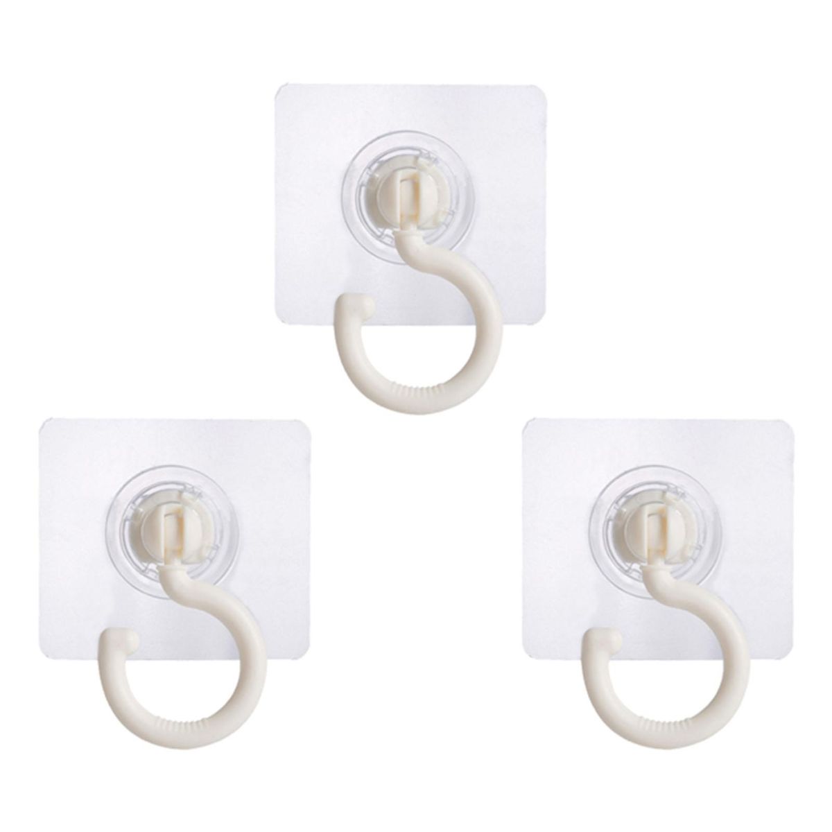 3Pcs Coat Hook Clothes Handbag Towel Wall Hanger White
