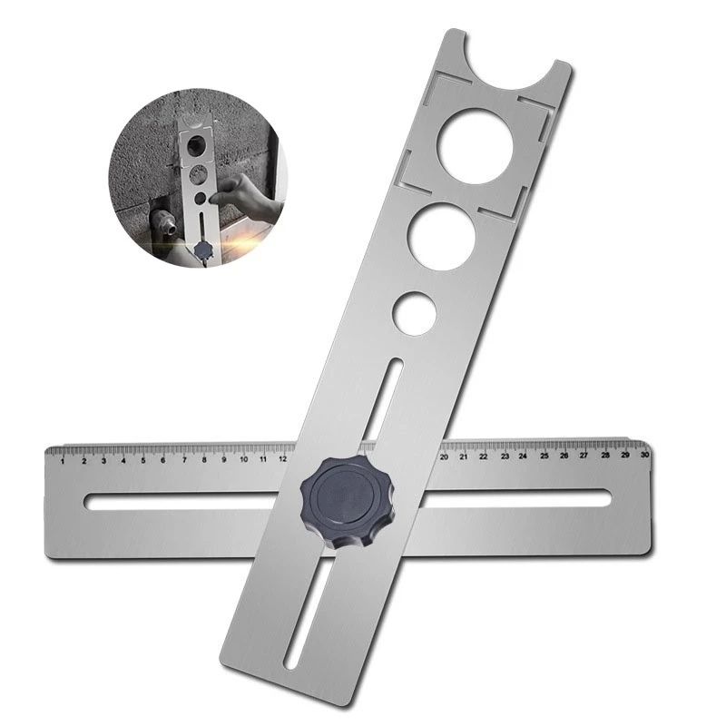 Multi-Functional Ceramic Tile Opening Hole Locator Ruler