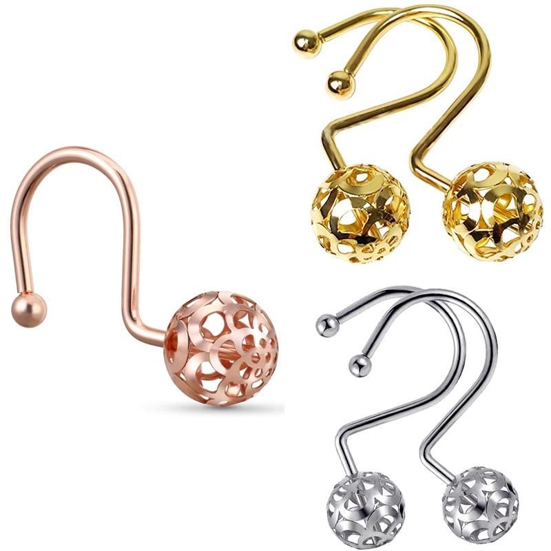 Shower Curtain Hooks Rings,Set Of24 Decorative Shower