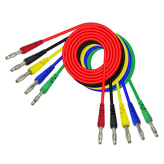 Set Of 15 Banana Plug Male To Male Silicone Test Cable For