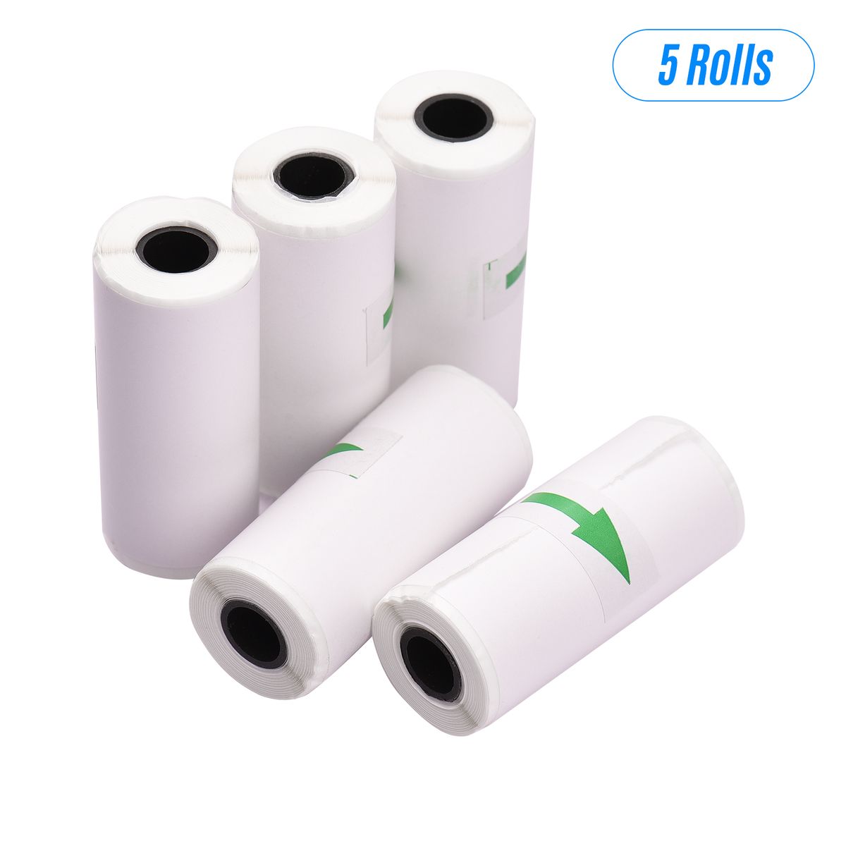 5pcs Adhesive Thermal Receipt Sticker Paper Rolls 57*25mm