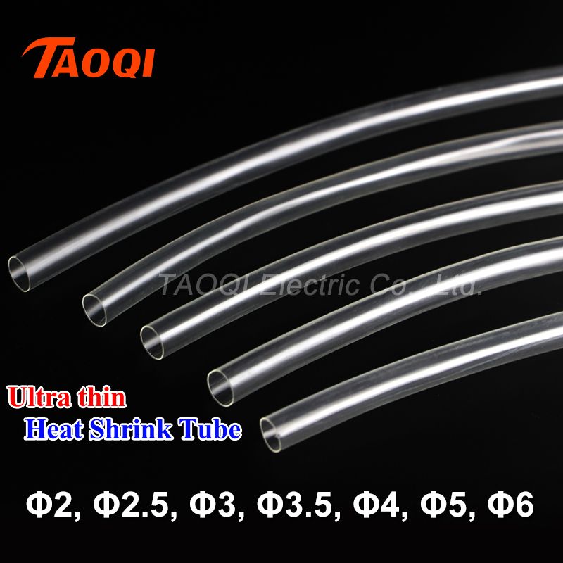 1Meter/lot 2:1 Transparent Clear 2mm 3mm 3.5mm 4mm 5mm 6mm 8mm 10mm 12mm Heat Shrink Heatshrink Tubing Sleeving Wrap Wire