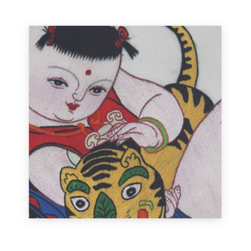 Chinese Style Shu Embroidery Product-Jinzhu New Year Pictures, Chinese Classical Art Style, Exquisite Embroidery Craftsmanship, Meticulous Embroidery, Lively Stitches, Beautiful Patterns, And Ingenious Ideas, Good Gift