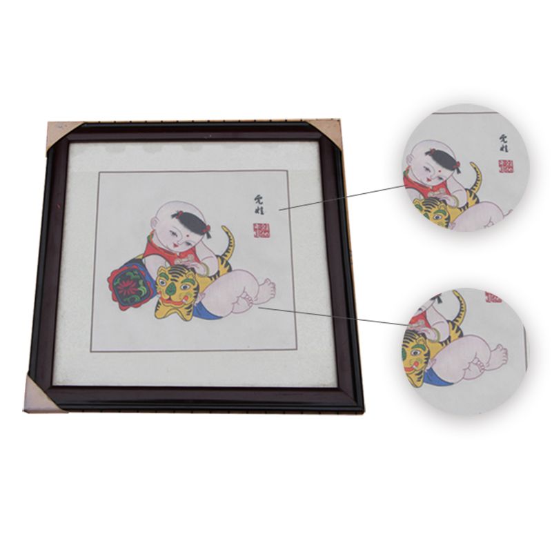 Chinese Style Shu Embroidery Product-Jinzhu New Year Pictures, Chinese Classical Art Style, Exquisite Embroidery Craftsmanship, Meticulous Embroidery, Lively Stitches, Beautiful Patterns, And Ingenious Ideas, Good Gift